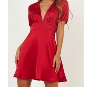 Red satin size US 8 dress